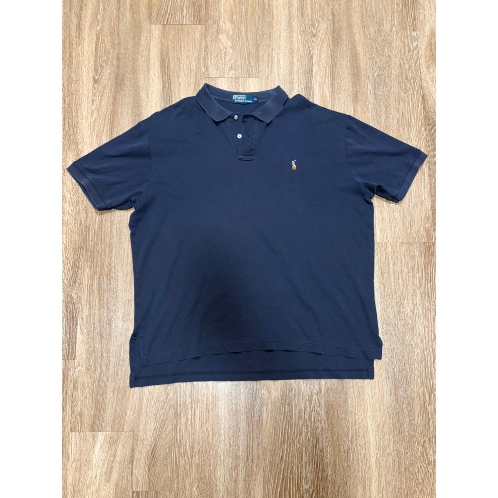 Polo‎ Ralph Lauren Mens XL Navy Blue Short Sleeve Cotton Pique Polo Shirt Logo